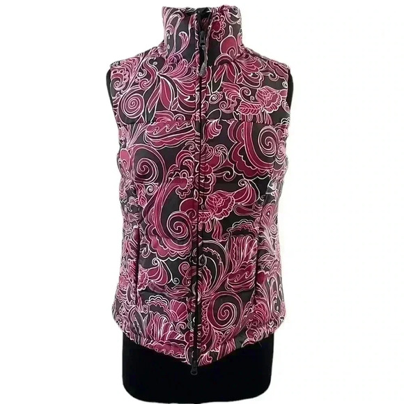 Athleta Paisley Print Puffer Vest Size M - Picture 1 of 10